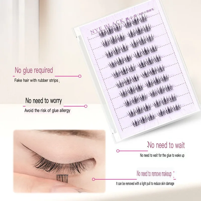 Natural Single Cluster Camellia False Eyelashes Sunflower Self-Adhesive Invisible Killer for Beginners