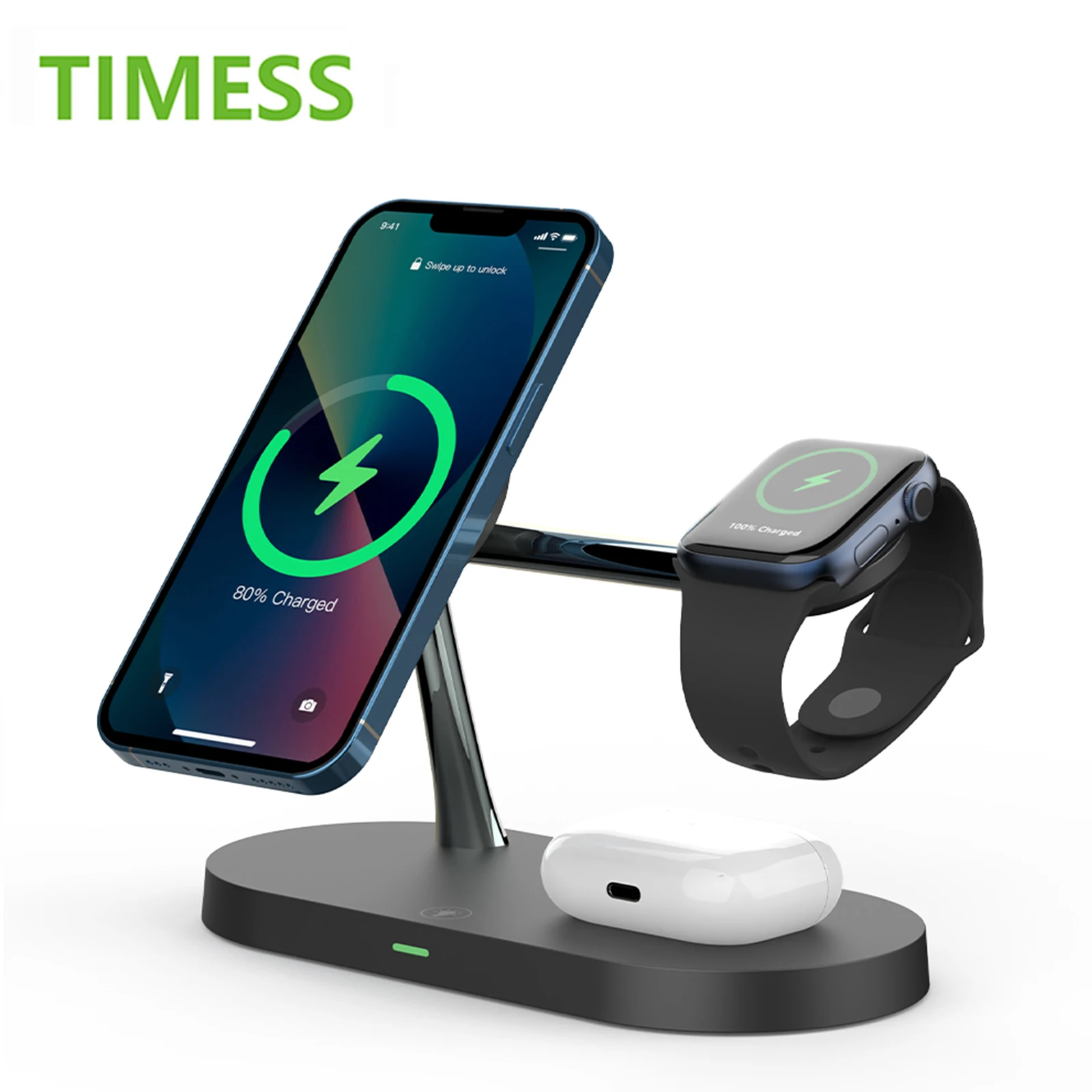 3 in 1 Magnetic Wireless Charger Stand For iPhone 12 13 14 15 16 fast Charging Station for Apple Watch 9 8 7 6 5 Airpods 2 3 Pro