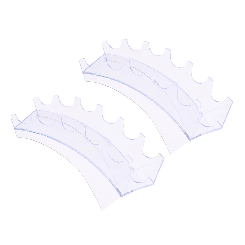 

2 Pcs Storage Shelving Pen Display Rack Makeup Brush Holder Stand Transparent