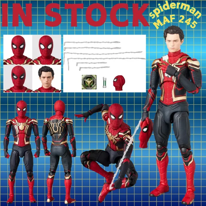 [IN Stock] MAF No.245 Spider-Man Integrated Suit 1/12  Scale Figure Toy Premium Collectible Anime Display Toy