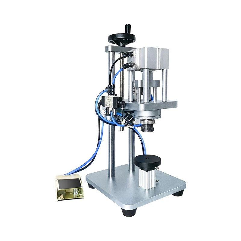 Small foot cassette bottle rolling and capping machine spray bottle locking machine semi-automatic pneumatic