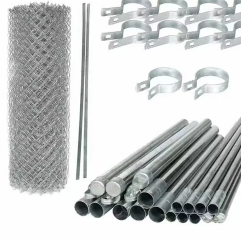 Used 6ft Chain Link Fence Roll 9-10 Gauge Diamond Metal Wire Mesh Power Coated Galvanized Fencing 3D Modelling
