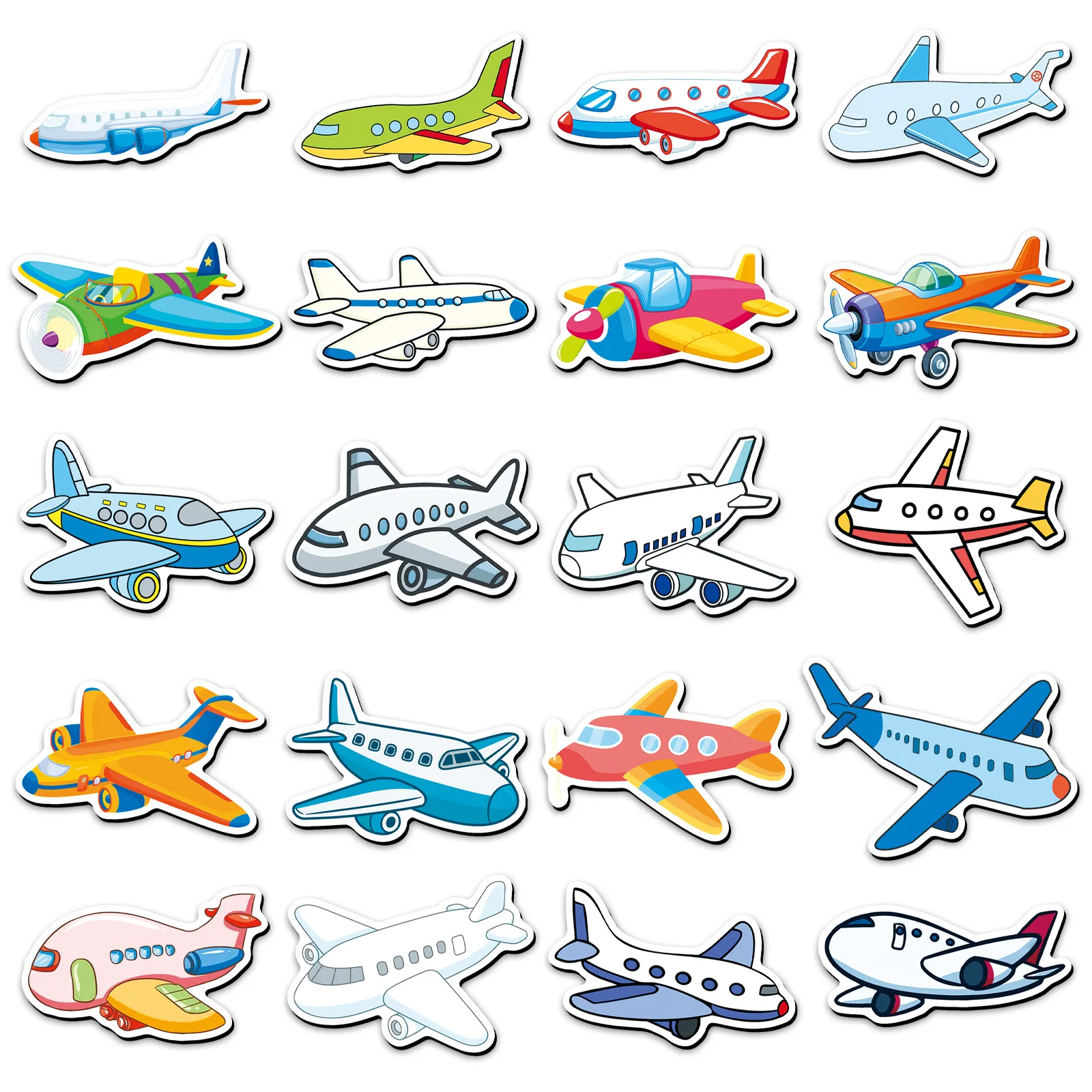 20pcs Cute Cartoon Aircraft Soft Magnet Refrigerator Magnets DIY Waterproof Magnetic Stickers for Creative Kitchen Decor