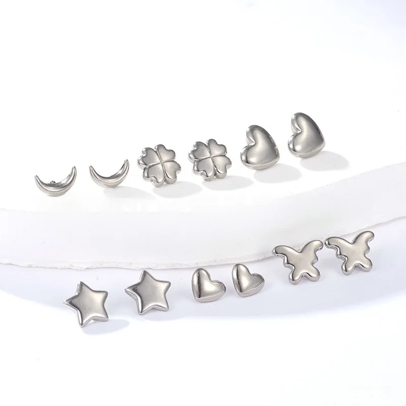 F136 Titanium Lip Piercing Ring with Internal Thread Four-Leaf Clover Design Labret Tragus Helix Cartilage Nose Jewelry Earrings