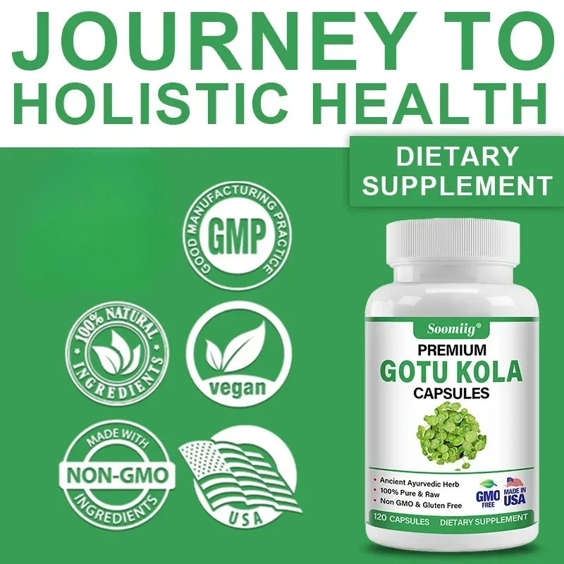 Soomiig Gotu Kola Leaf Capsules - Brain, Cognition, Immune System, Skin, Energy & Circulation Supplement, Non-GMO & Gluten Free