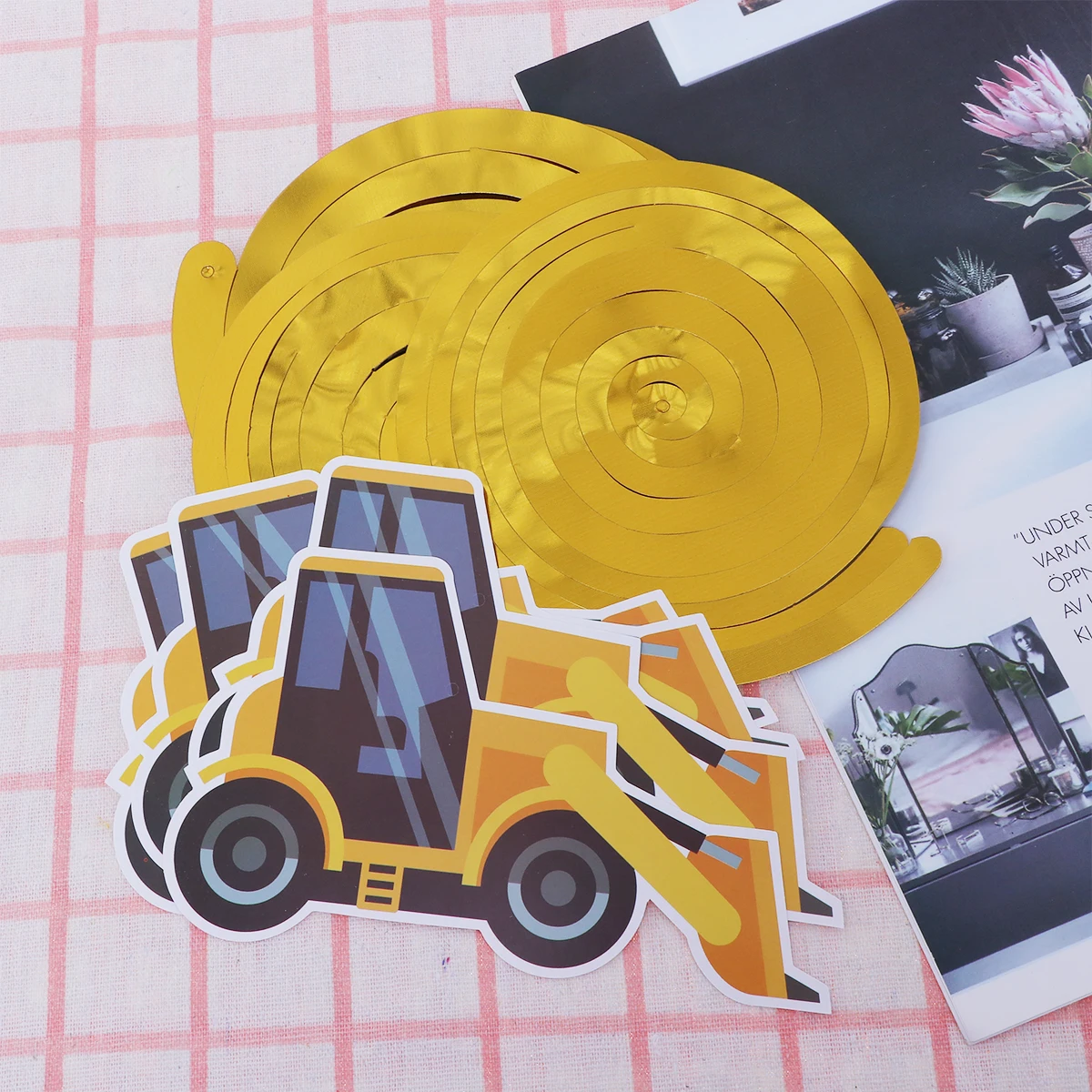 

46 Pcs Excavator Hanging Decoration Swirl Decorations Cartoon Construction Party Ceiling