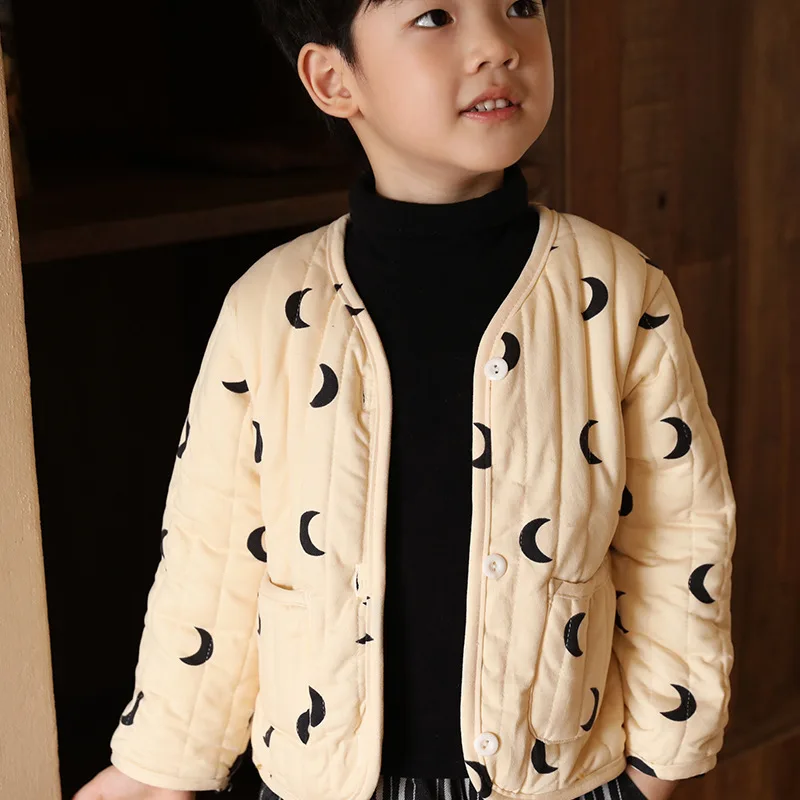 2023 Fashion Print Kids Jacket Winter Thicken Cotton Warm Children\'s Outerwear Coats for Girls Boys Cotton Down Parkas