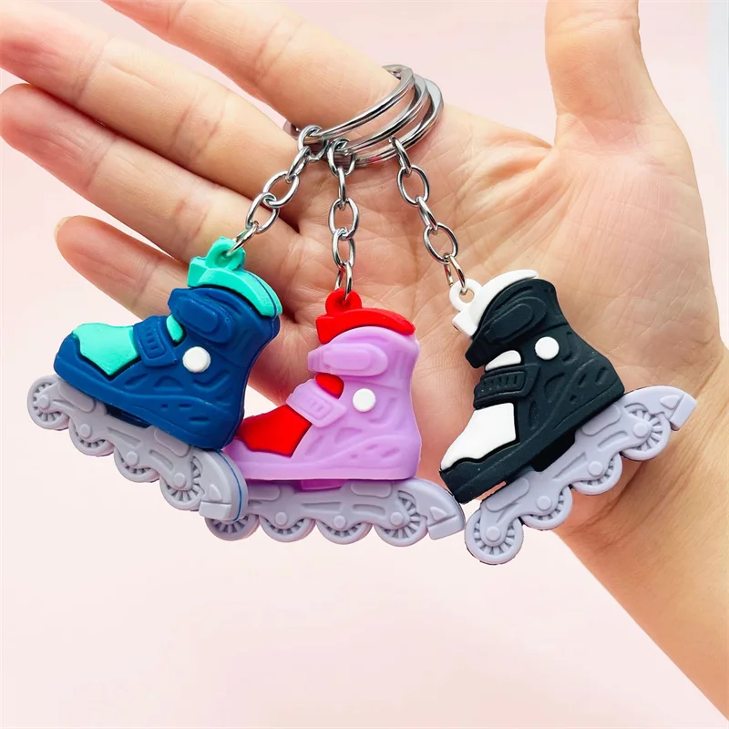 1PC Cartoon Roller Skates Shoes Keychain DIY Jewelry Men Boy grils Souvenir Party Gifts image 2