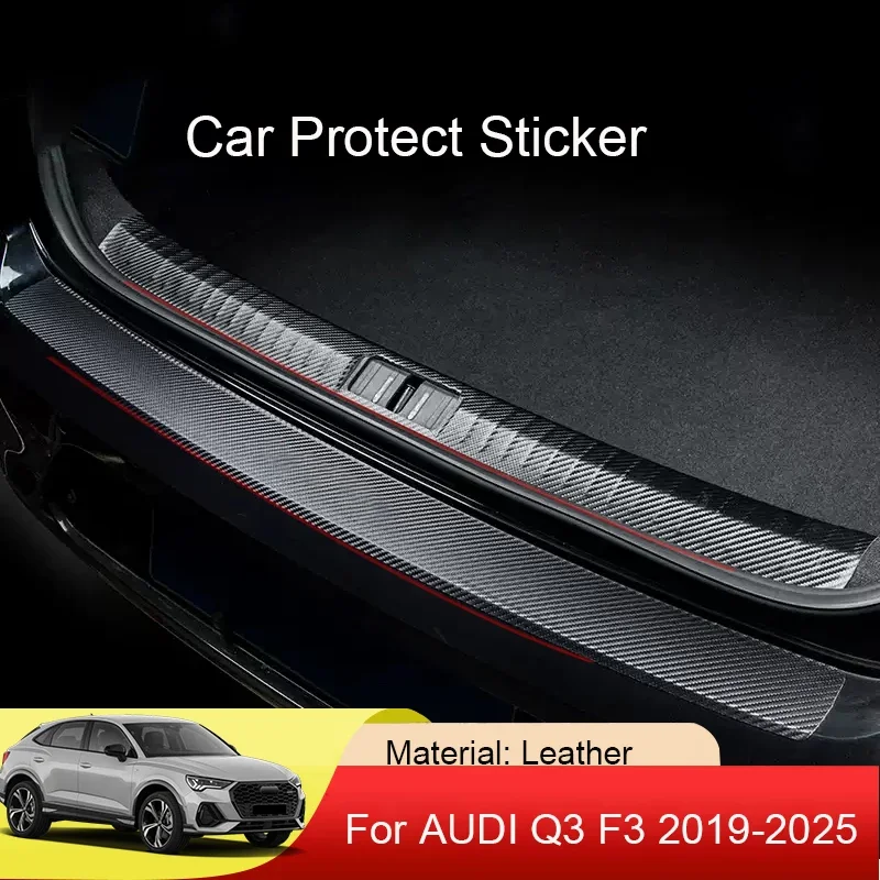 

Car Door Threshold Sill Strip For AUDI Q3 F3 2019-2025 Interior Exterior Trunk Anti-kick Protect Pad PU Leather Internal Accesso