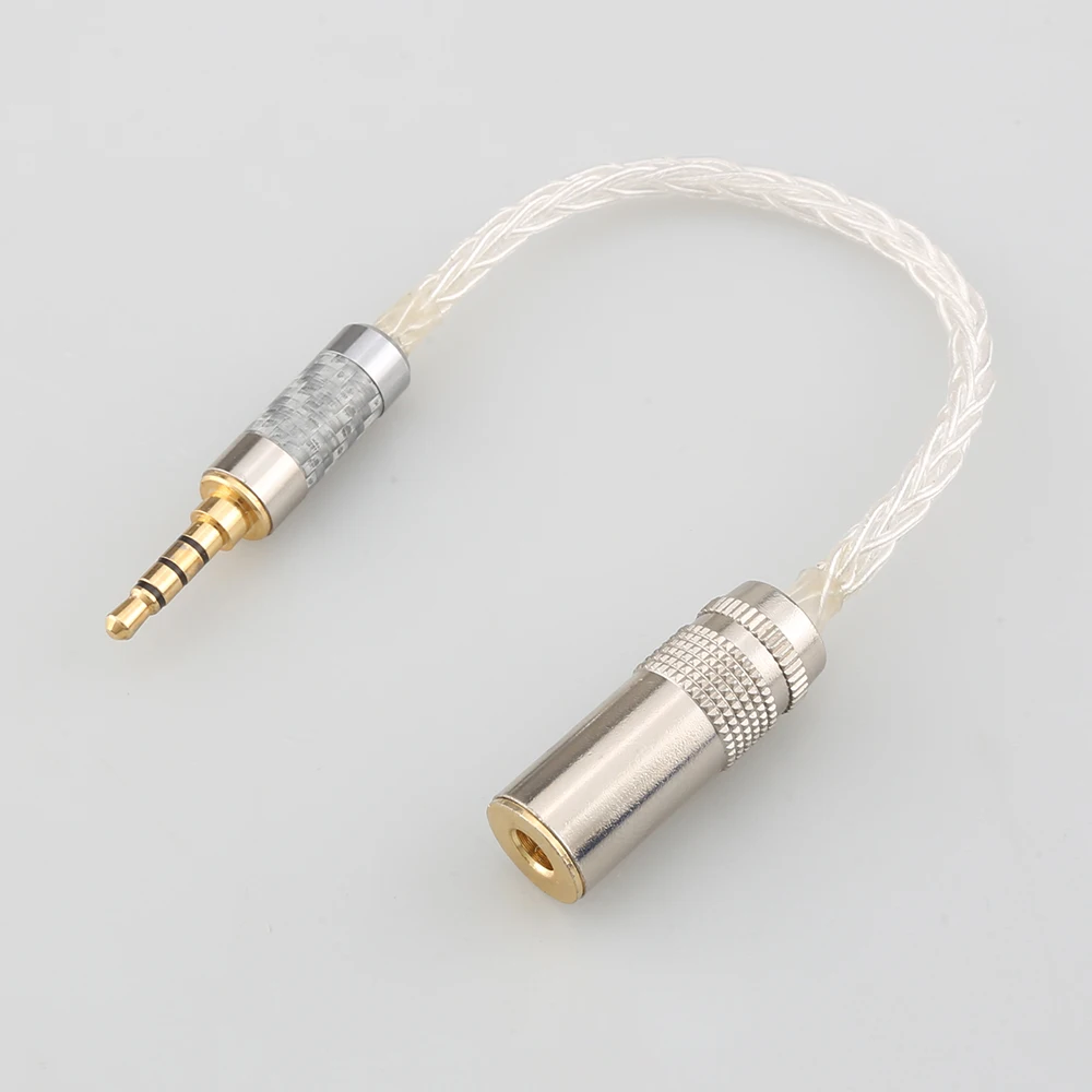 

Various length plugs 8 Cores Pure 99% Silver Headphone Earphone Cable For 3.5mm xlr 6.5 2.5mm male to 4.4mm female