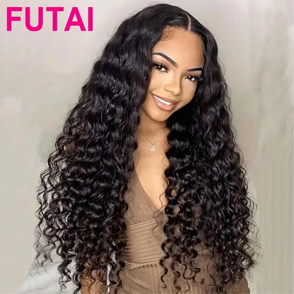 OUCEY Hd 13x4 Wig gelombang dalam renda rambut manusia Frontal longgar gelombang dalam renda depan Wig keriting 5x5 Wig penutup untuk wanita