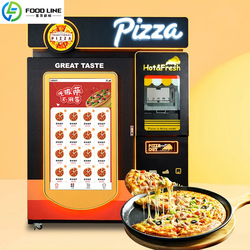 FOODLINE Scenic Spot Outdoor Pizza Vending Machine Anti Collision Frame Large Frozen Pizza Storage Space