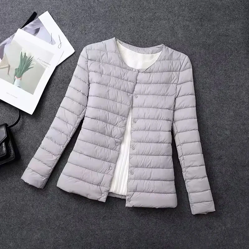 Plus Size weibliche leichte Ente Daunen matt Stoff leichter Mantel warme Frauen Wind jacke Parka Damen Daunen jacken – Detail 3