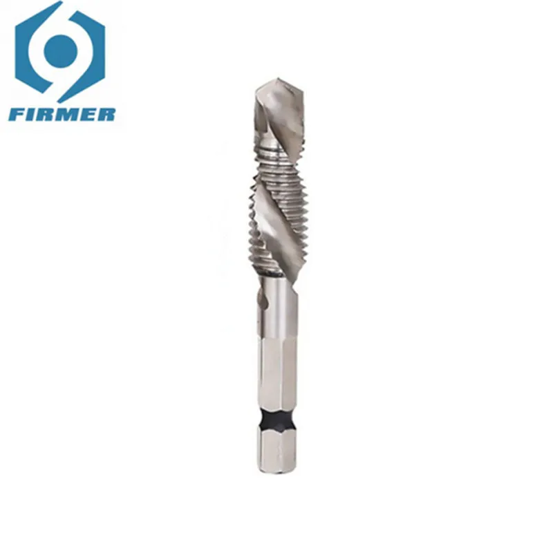 

M3 M4 M5 M6 M8 M10 White Drill High-speed Steel Spiral Machine Taps 10 Pieces Drilling And Tapping Integrated Design