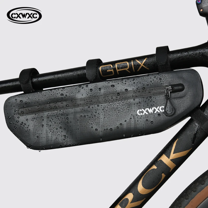 CXWXC 1.8L 3L 4L Fully Waterproof Bicycle Triangle Frame Bag Front Tube Storage Pouch for Road MTB Cycling Accessories