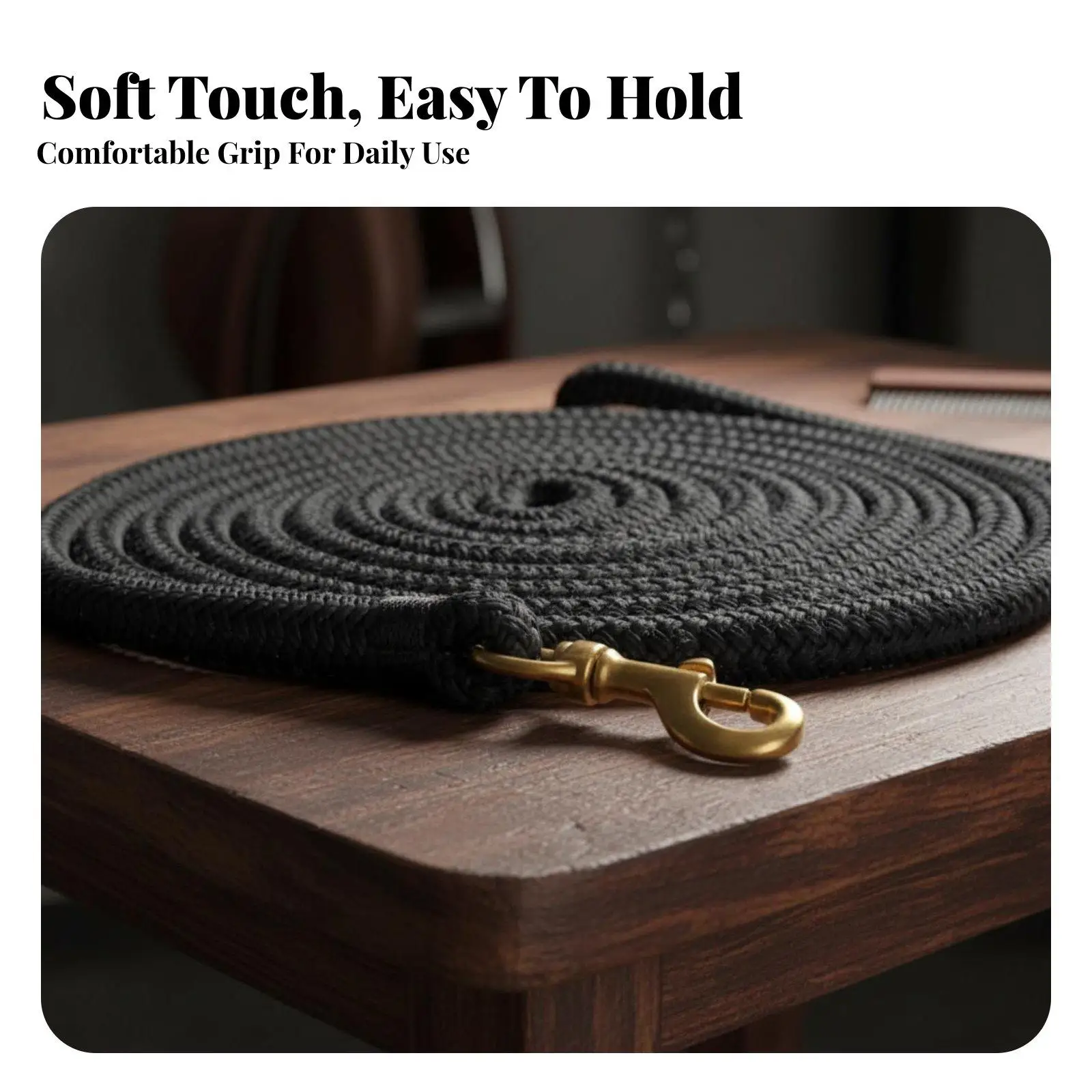 Horse Halter Lead Rope Nylon 15 Feet with Strong Snap Hook for Horse Gear