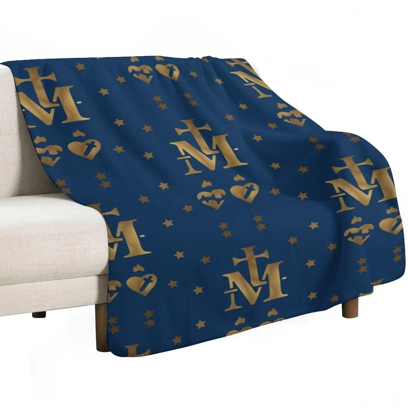 Miraculous Medal (M??daille miraculeuse) Medal of Our Lady of Grace Throw Blanket
