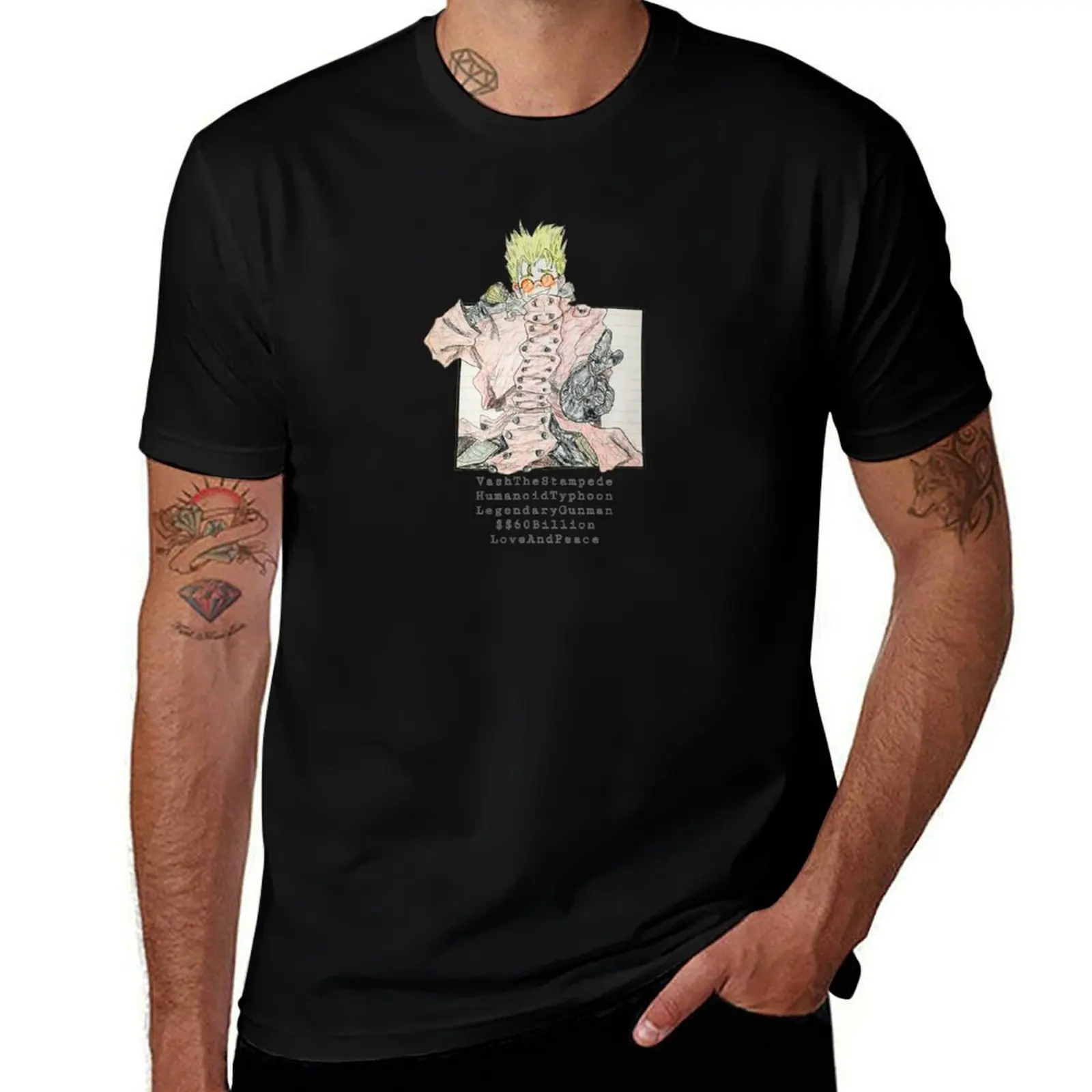 

Vash (with text) T-Shirt Work Daily Short Sleeve Top