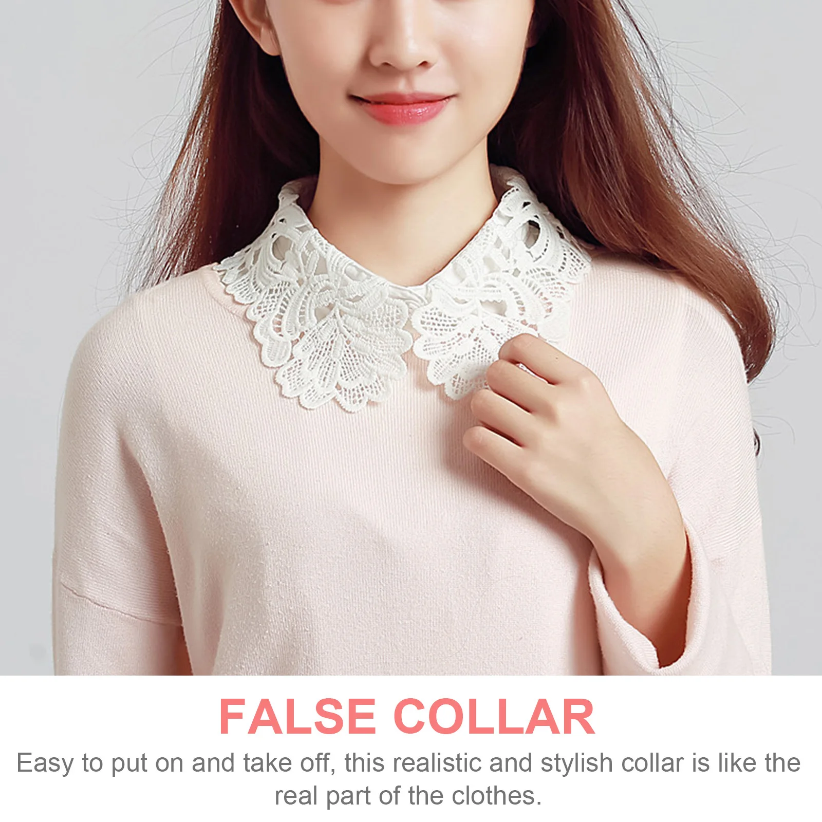 بلوزة دانتيل مزيفة للنساء قابلة للفصل وياقة قميص إكسسوار أنيق للنساء بياقة كاذبة فكرة هدية ملابس الشارع
