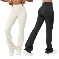 Women Flare Pants Yoga Bell Bottom Toursers Seamless High Waist Gym Sports Wide Leg Pants Tummy Control Workout Fitness Pants