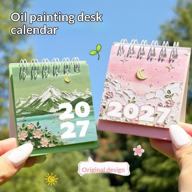 2027 Floral Desk Calendar Small Portable Design Daily Weekly Monthly Pages Home Office School Use Schedule Organizer