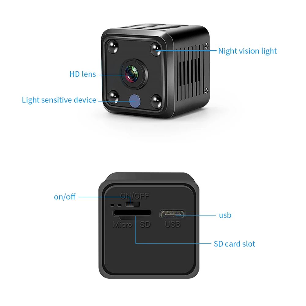 X6 Mini IP Cameras HD 1080P Wifi Sports  Wireless Security Surveillance Built-in Battery Night Vision Smart Home Cameras