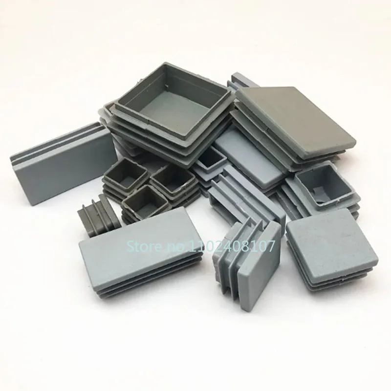Gray PP Plastic Round/Square Tube Plug Blanking End Caps  Inner Plug Table and Chair Foot Pad Anti-slip image 4