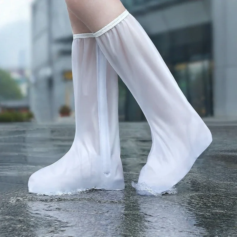 Thick High Top Waterproof Rain Shoe Covers Non Slip Durable Travel Outdoor Foot Protectors Portable Rain Boots Unisex