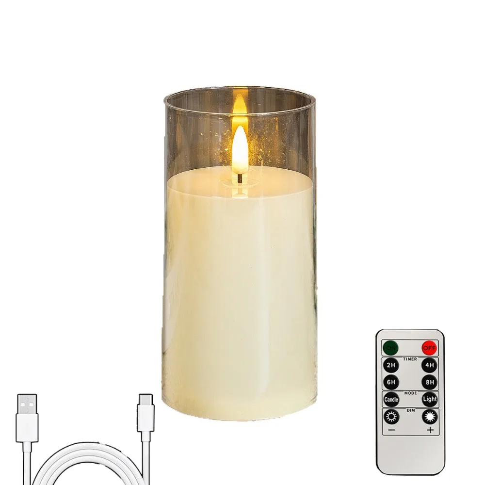 Rechargeable LED Flameless Candles with Remote Control Timer Electronic Candles Swinging Head Realistic Flickering