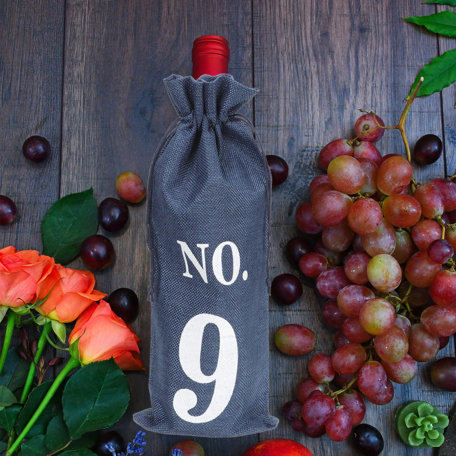 

10Pcs Wine Bottle Bags Set Drawstring Design Elegant Reusable Gift Bag for Red Wine Packaging Portable Storage Pouch