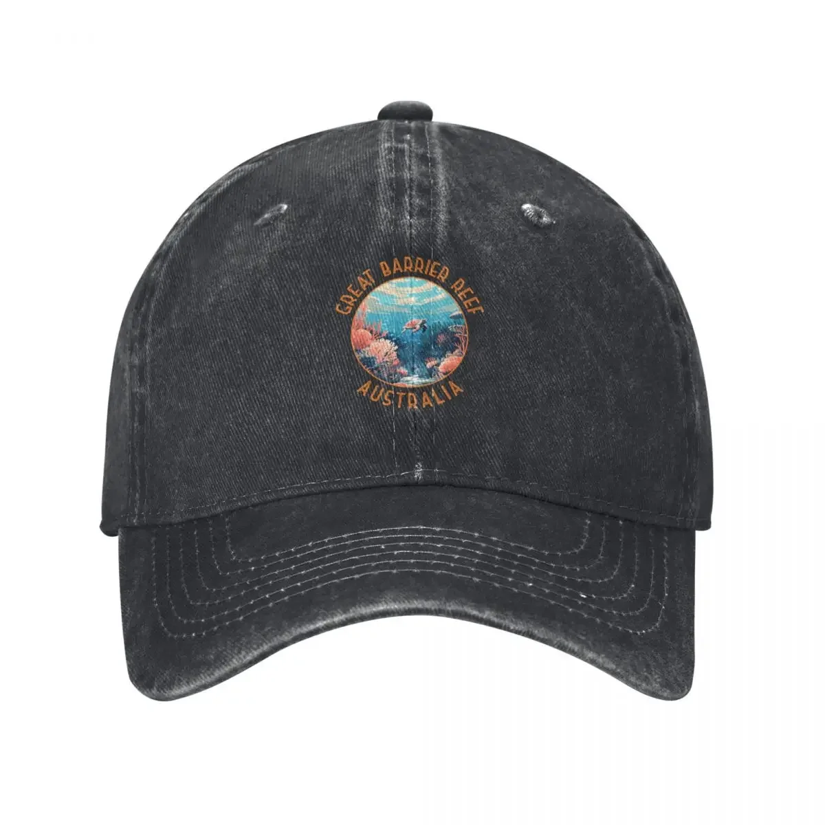 Great Barrier Reef Australia Retro Distressed Circle Baseball Cap Cosplay western Hat birthday Hats For Women Men's