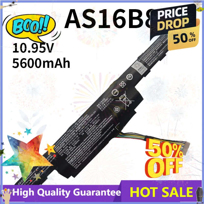 SWZY SWZY AS16B8J/AS16B5J Laptop Battery for Acer E15 E5 - 575G/F15 F5 - 573G 10.95V 5600mAh Replacement Notebook Battery
