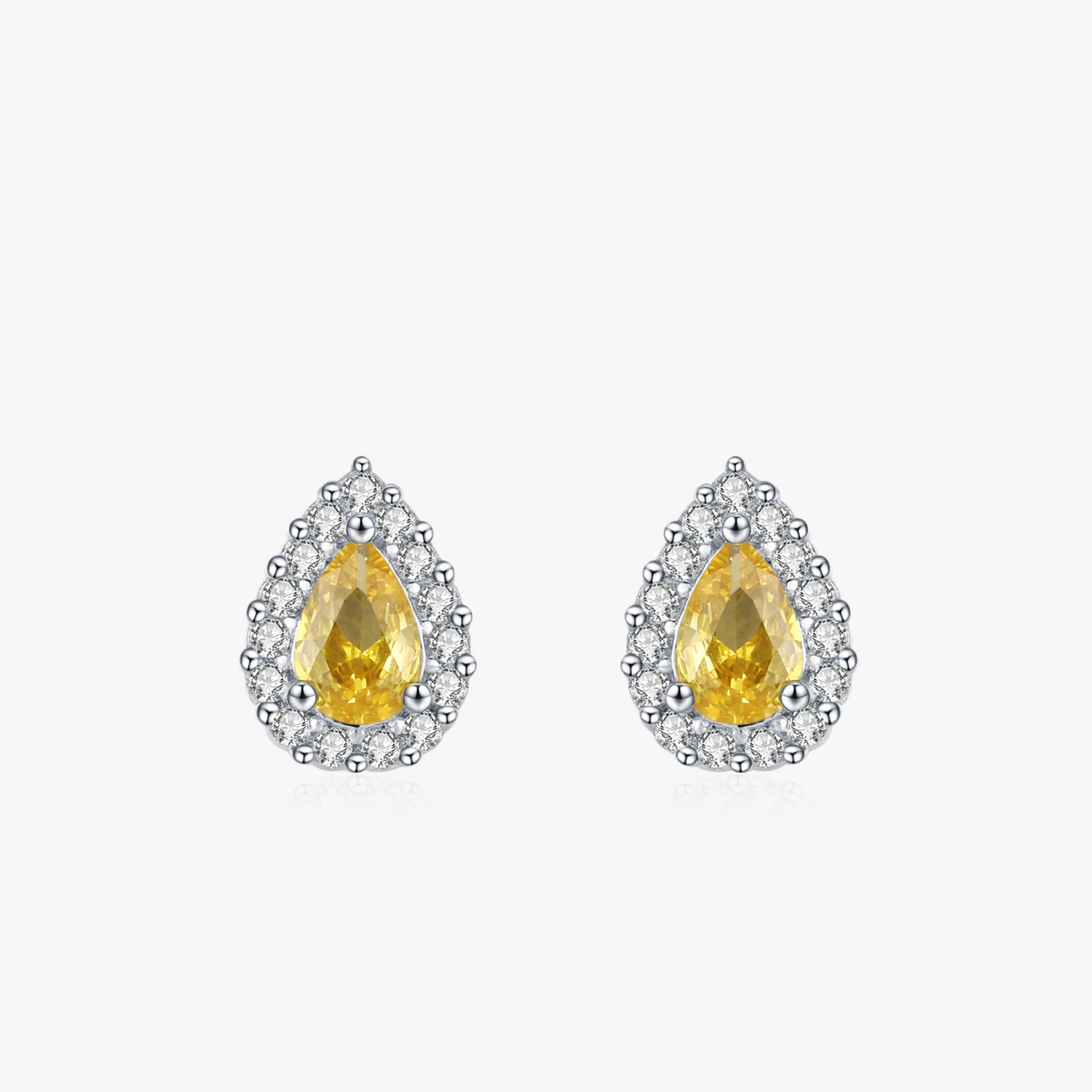 

925 Sterling Silver Luxurious Yellow Zircon Water Drop Earrings for Women's Court Noble and Elegant Jewelry Gift