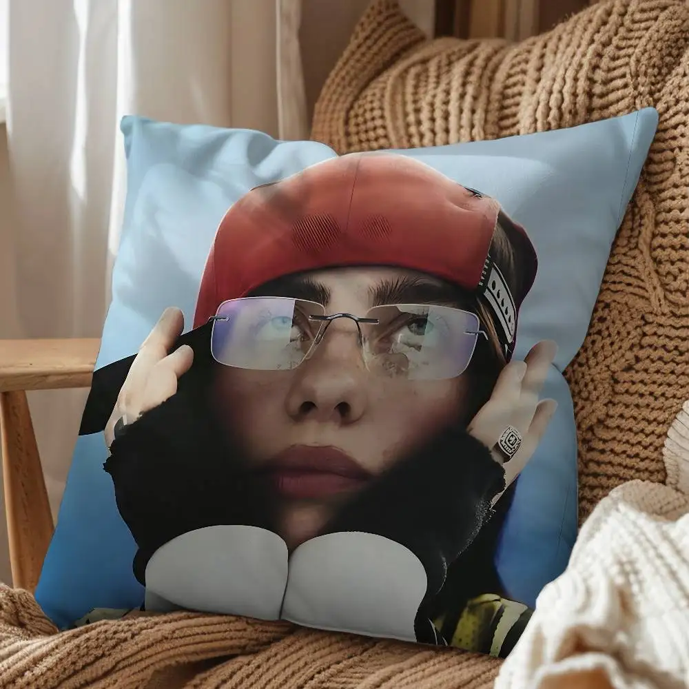 Wildflower HMHAS Billie Eilish Pillow Case Office Cushions Suitable For Sofa Car Bedroom Decorative Cushion Cover