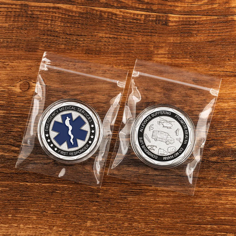 Emergency Medical Services Souvenir Coin First Response Silvery Plated Commemorative Coins