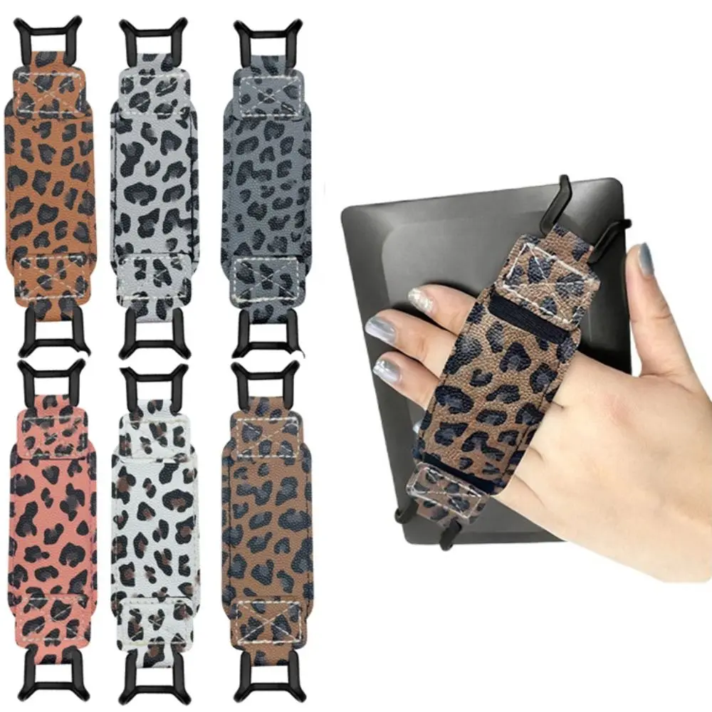 Leopard Print Tablet Hand Strap Elastic Non-slip Finger Grip Holder for Kindle/Kobo/Voyaga/Lenovo/Sony 6-8