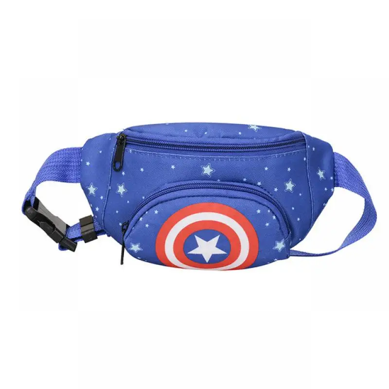 Disney Spiderman Anime Figure Official Fanny Pack for Child Banana Bag Iron Man Girl Waist Pack Pu Handbag for Boy Chest Bags