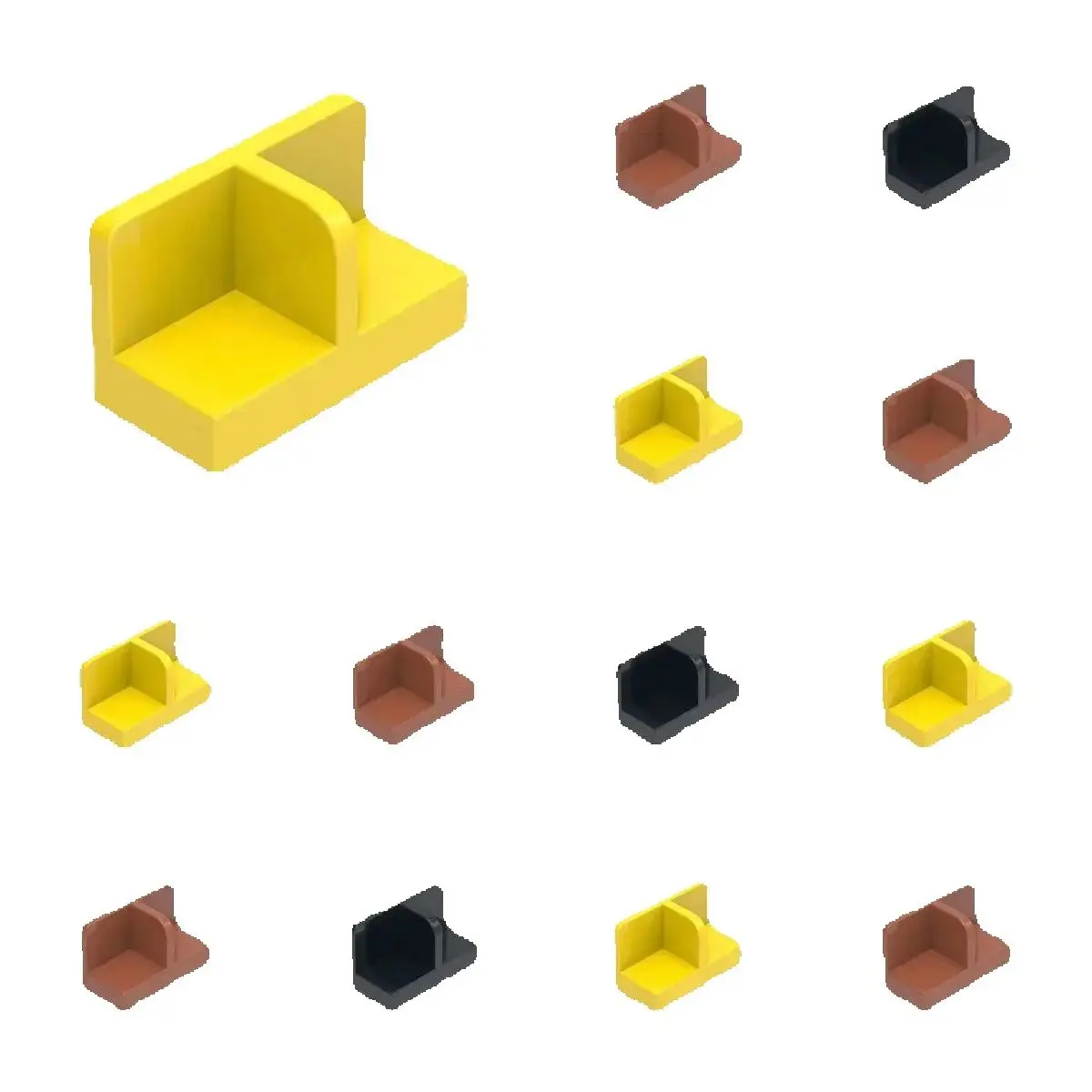 50pcs 93095 18971 Panel 1 x 2 x 1 with Rounded Corners Bricks Collections Bulk Modular GBC Toys For Technical MOC DIY Building B
