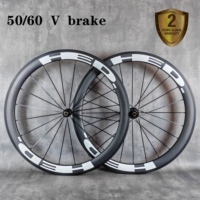 700C Carbon Wheels Road Bike  50/60mm Depth 25mm Width V Brake  3k Matte/Glossy Finish Novatec Hub  11-12V Customized logo