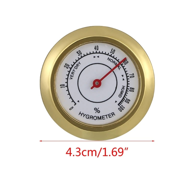 2024 New Round Glass Analogs Hygrometer,MiniRound Cigars Hygrometer 43mm Cigars Humidity Detector Hygrometer, Thermometer