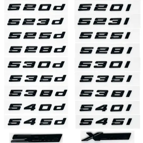 For BMW 5 Series E39 E60 E61 F10 F11 G30 520d 523d 525i 528i 530e 535i 540e Car Styling Trunk Letter Emblem Rear Lid Logo Black 8 best sales wv logo - №7