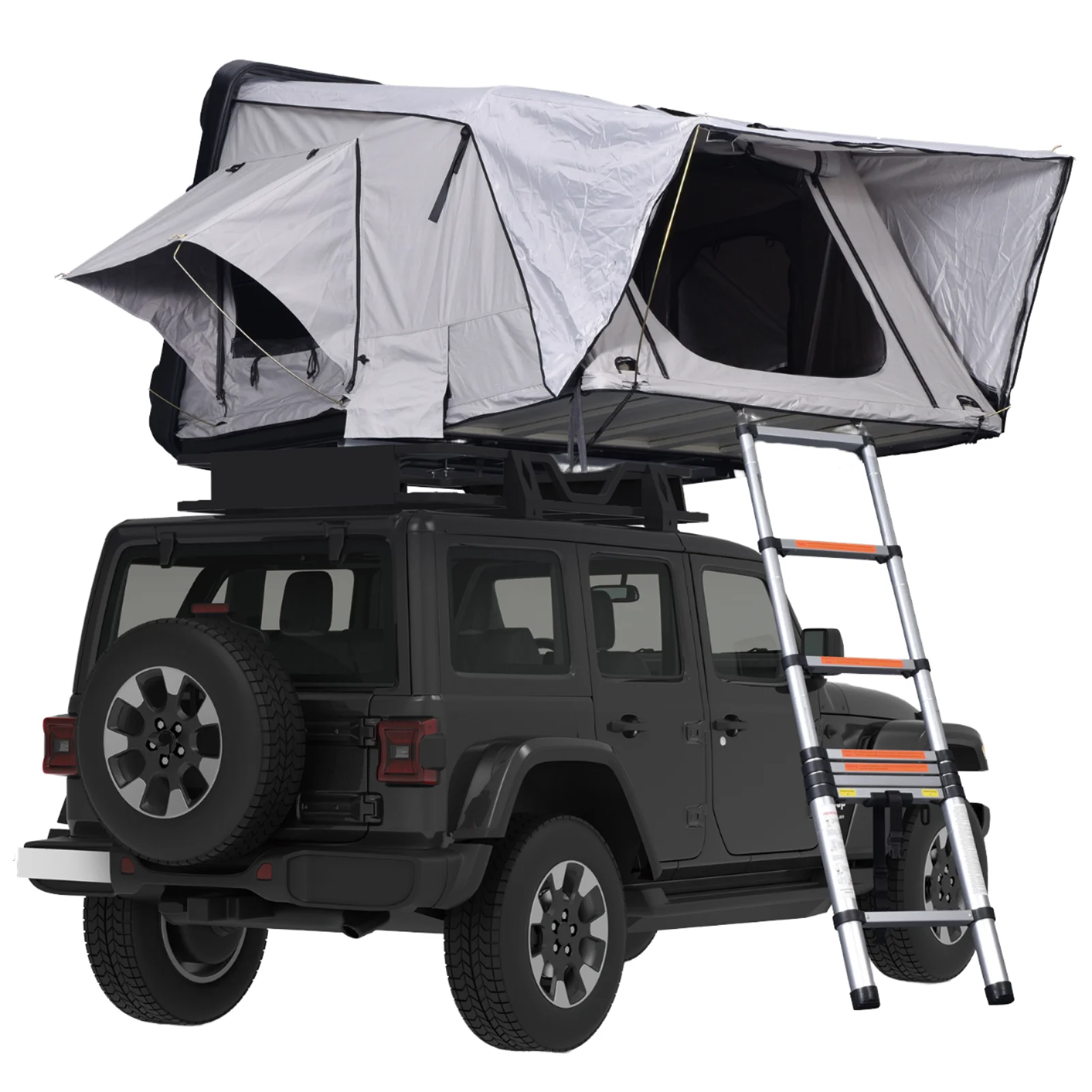 High Quality 2-Person SUV Truck Rooftop Tent Hard ABS Shell Aluminum Pole Straight Bracing Type Triple Layer Rip-Stop Waterproof
