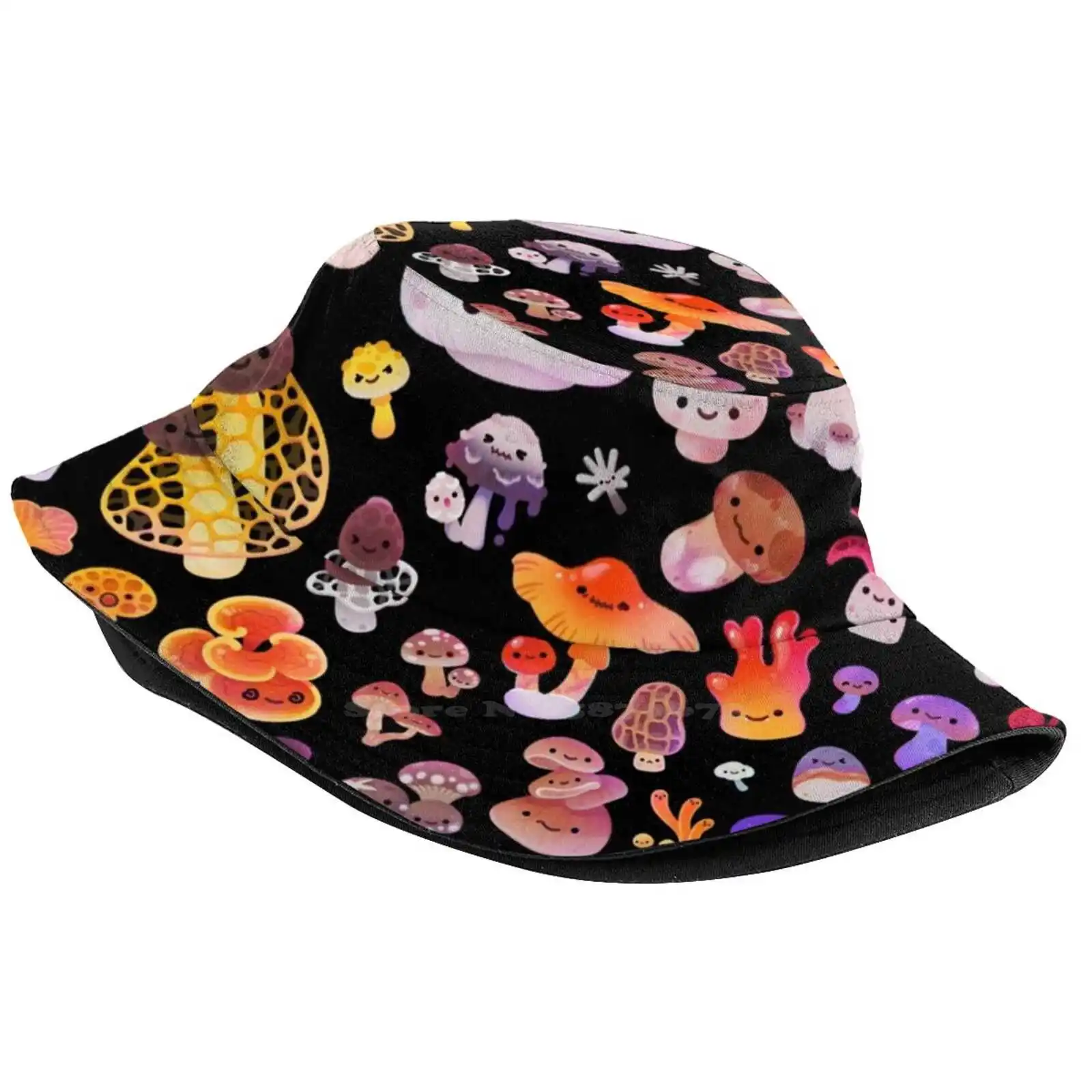 Mushroom Unisex Fisherman Hats Bucket Hats Goblincore Pikaole Fungus Fungi Shrooms Mycology Mycologist Cute Kawaii Toadstool