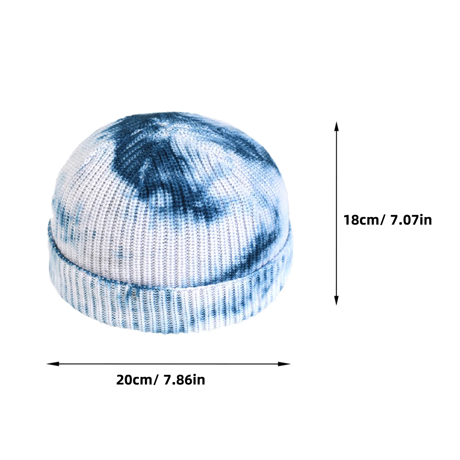 1 pc tie-tingido tricô lã chapéu cor gradiente quente inverno boné para mulheres masculino unisex gorro all-match casual chapelaria