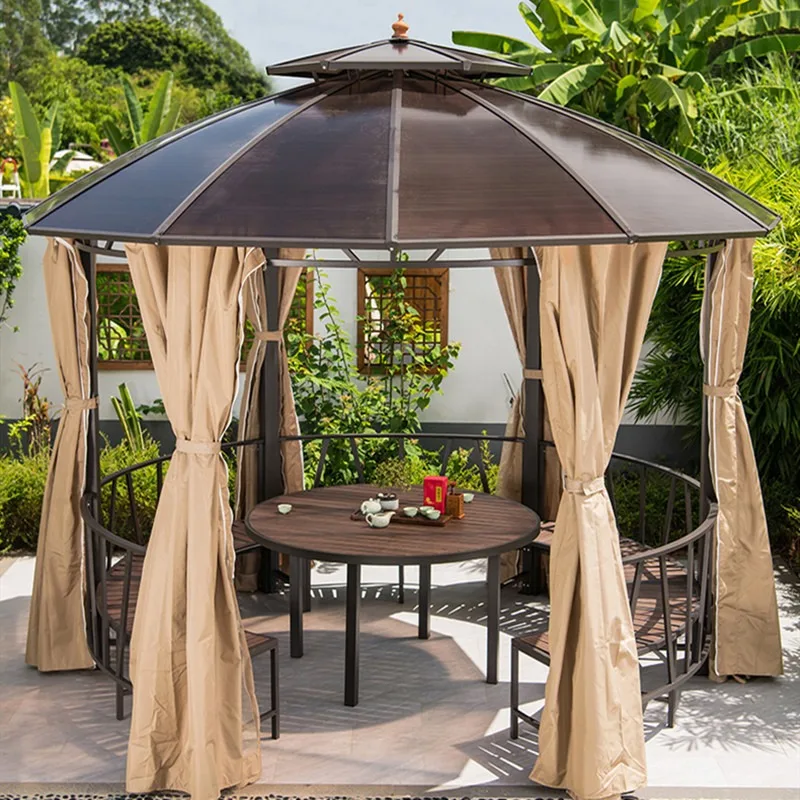 Outdoor courtyard pavilion shading tent simple mobile outdoor leisure circular garden farm rooftop villa pavilion