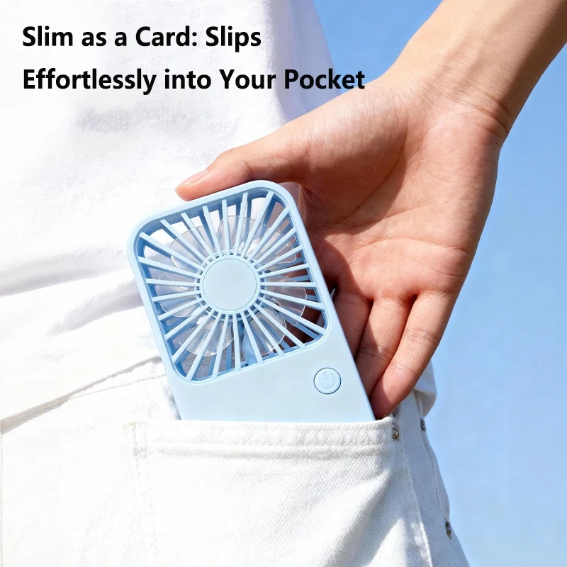 Rechargeable Handheld Pocket Mini Fan Portable Personal Cooling Fan Multifunctional Desktop Small Fan For Outdoor Office Daily