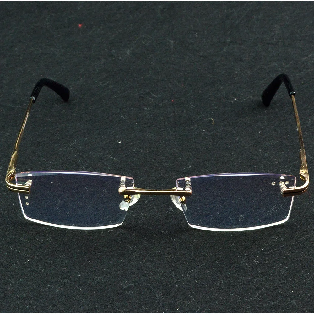 NOMANOV Rimless Diamond Cut Luxury Noble Men Titanium Alloy Reading Glasses +1 +1.5 +2 +2.5 +3 +3.5 +4