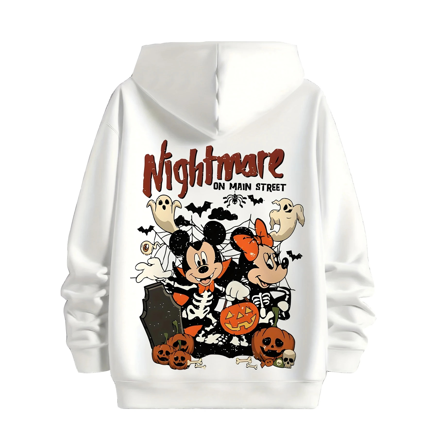 ديزني هوديي هالوين زي ملابس الحفلات كم طويل البلوز البلوز الجرافيك هوديس المتضخم قميص الرجال النساء الملابس