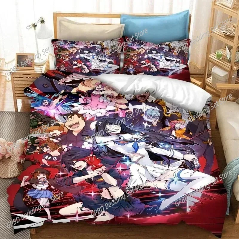3D Print Anime Kill la Kill 3D Bedding Set Duvet Cover Pillowcases Single Twin Full Queen King Size Home Decor Quilt Boys Gift
