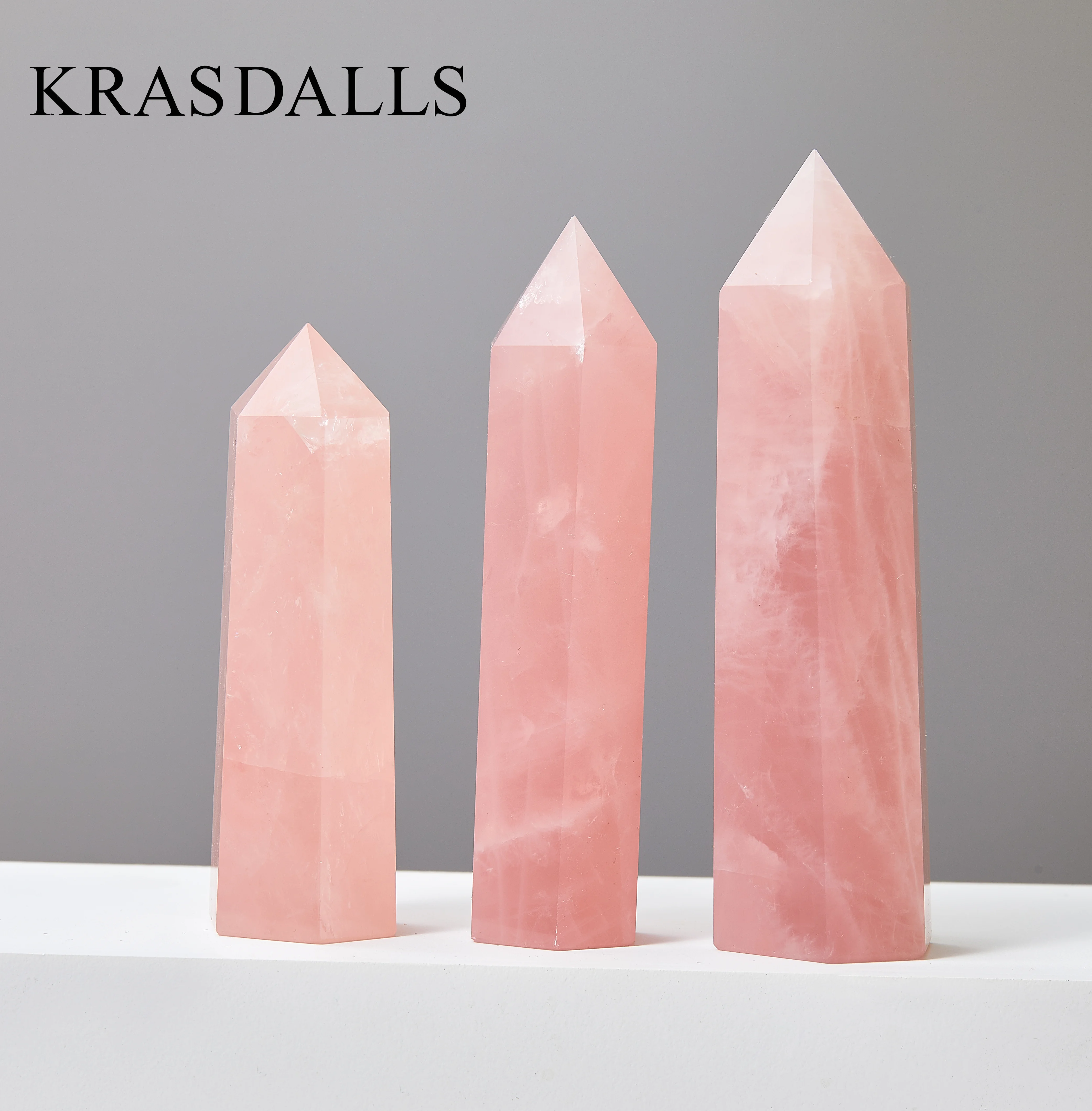 Crystal Point Prism Crafts Natural Stone Quartz Tower Energy Mineral Rose Quartz Wand Home Decoration